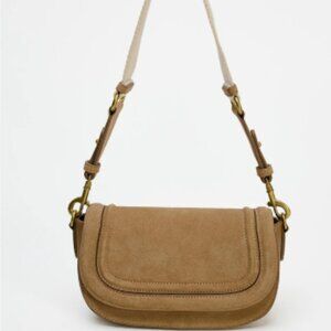 Zara SPLIT LEATHER CROSSBODY BAG